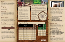 Suggested Settings Water Weighing Scooping Water Ratio Grinding