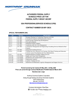 AUTHORIZED FEDERAL SUPPLY SCHEDULE PRICE LIST FOR