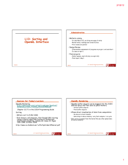 L13: Sorting and OpenGL Interface