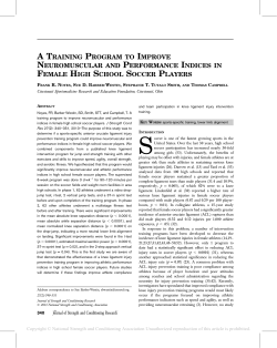 a training program to improve neuromuscular and