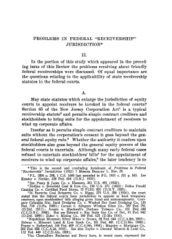 PROBLEMS IN FEDERAL "RECEIVERSHIP"