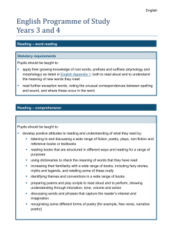 English Year 3 and 4 programme of study