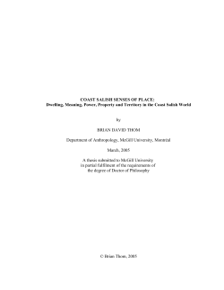 Coast Salish Senses of Place: Dwelling, Meaning, Power, Property