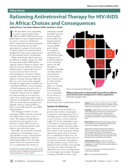 Rationing Antiretroviral Therapy for HIV/AIDS in