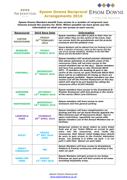 Epsom Downs Reciprocal Arrangements 2016