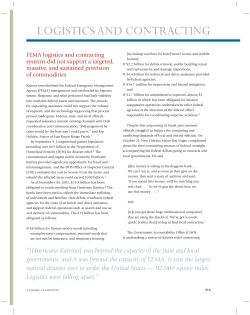 Logistics and Contracting