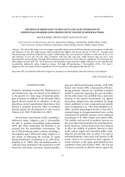the role of resistance to bile salts and acid tolerance of