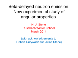 Beta-delayed neutron emission - 11th Russbach School on Nuclear
