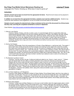 Bay Ridge Prep Middle School Mainstream Reading List entering