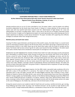 A SOUTH ASIAN PERSPECTIVE By Rear Admiral Daya Dharmapriya