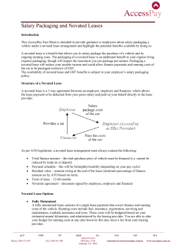 Novated Lease Fact Sheet