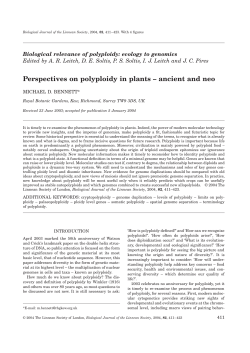 Perspectives on polyploidy in plants &ndash; ancient and neo