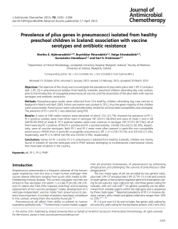 Prevalence of pilus genes in pneumococci isolated from healthy