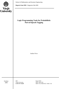 Logic Programming Tools for Probabilistic Part-of-Speech