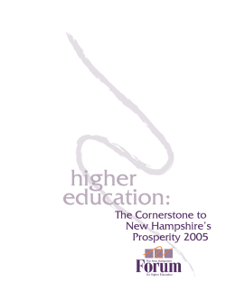 The Cornerstone to New Hampshire`s Prosperity