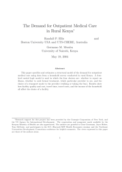 The Demand for Outpatient Medical Care in