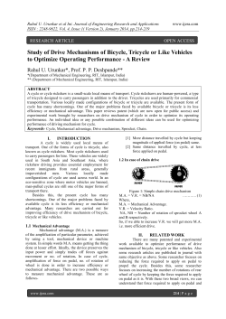 Study of Drive Mechanisms of Bicycle, Tricycle or