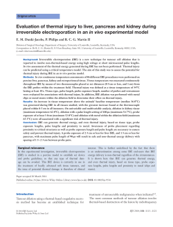 Evaluation of thermal injury to liver, pancreas and