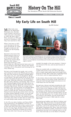 March - South Hill Historical Society