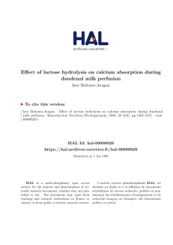 Effect of lactose hydrolysis on calcium absorption during