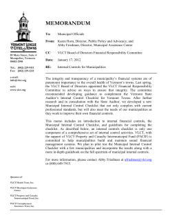 Internal Controls for Municpalities