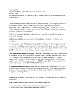 Sanctuary Cities Markkula Center for Applied