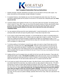 Hair Transplant Restoration Post-op Instructions