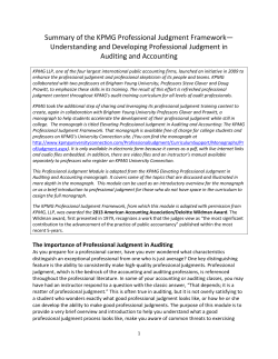 Professional Judgment Module