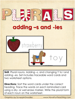 adding &ndash;s and -ies - Have Fun Teaching