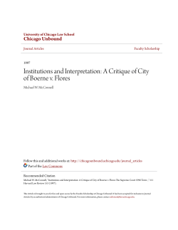Institutions and Interpretation: A Critique of City of Boerne v. Flores