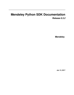 Mendeley Python SDK Documentation