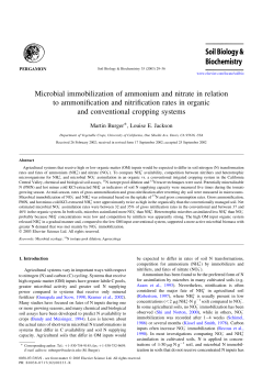 Microbial immobilization of ammonium and nitrate in