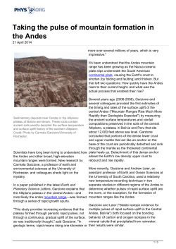 Taking the pulse of mountain formation in the Andes