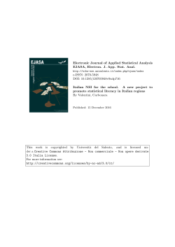 Electronic Journal of Applied Statistical Analysis EJASA, Electron. J