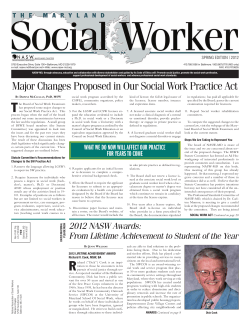 Major Changes Proposed in Our Social Work Practice Act - NASW-MD