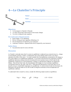 4&mdash;Le Chatelier`s Principle