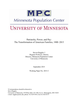 Patriarchy, Power, and Pay - Minnesota Population Center