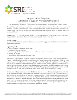 Appreciative Inquiry - School Reform Initiative