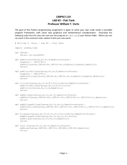 CMPSCI 119 LAB #3 &ndash; Fish Tank Professor William T. Verts