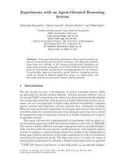 Experiments with an Agent-Oriented Reasoning System