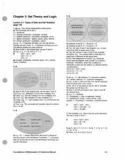 Chapter 3: Set Theory and Logic