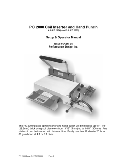 PC 2000 Coil Inserter and Hand Punch
