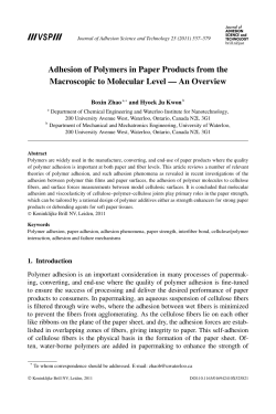 Adhesion of Polymers in Paper Products from the