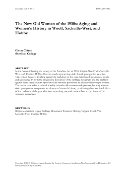 The New Old Woman of the 1930s: Aging and Women`s History in
