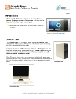 Computer Basics: Basic Parts of a Desktop Computer