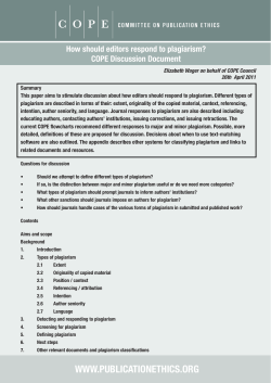 How should editors respond to plagiarism?