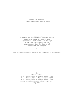 MONEY AND TRAGEDY IN THE NINETEENTH