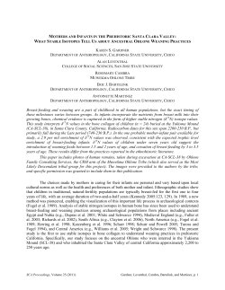 Mothers and Infants in the Prehistoric Santa Clara Valley