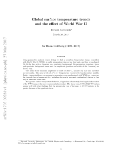 Global surface temperature trends and the effect of World War II