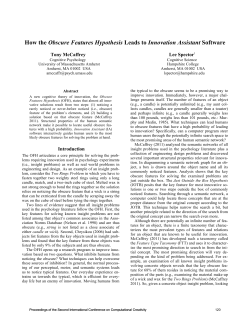 How the Obscure Features Hypothesis Leads to Innovation Assistant